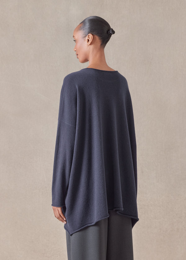 Eskandar Cashmere A-line Bateau Neck Sweater - Long