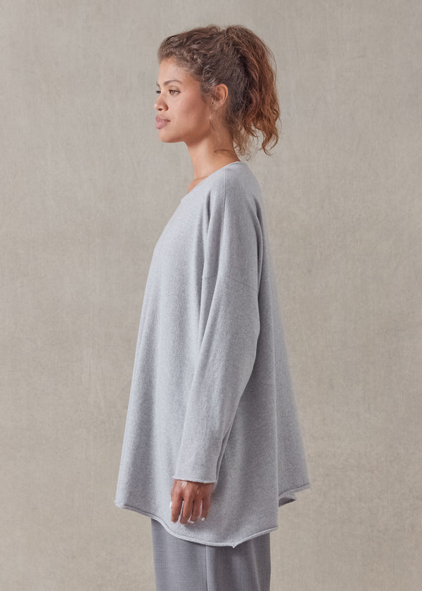 Eskandar Cashmere A-line Bateau Neck Sweater - Long