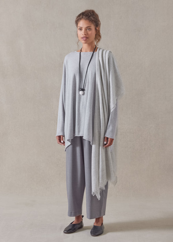 eskandar cashmere a-line bateau neck sweater - long