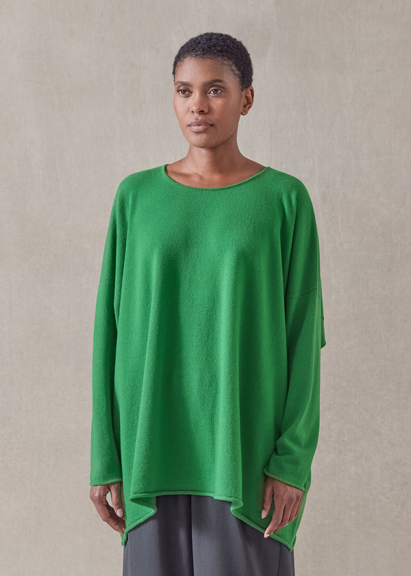 Eskandar Cashmere A-line Bateau Neck Sweater - Long