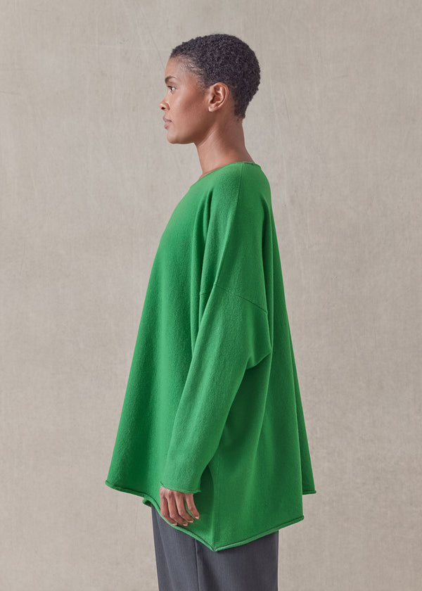 Eskandar Cashmere A-line Bateau Neck Sweater - Long