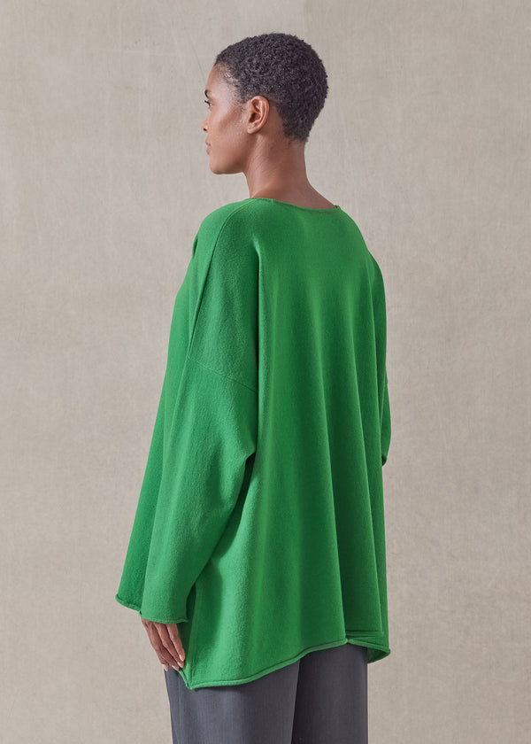 Eskandar Cashmere A-line Bateau Neck Sweater - Long