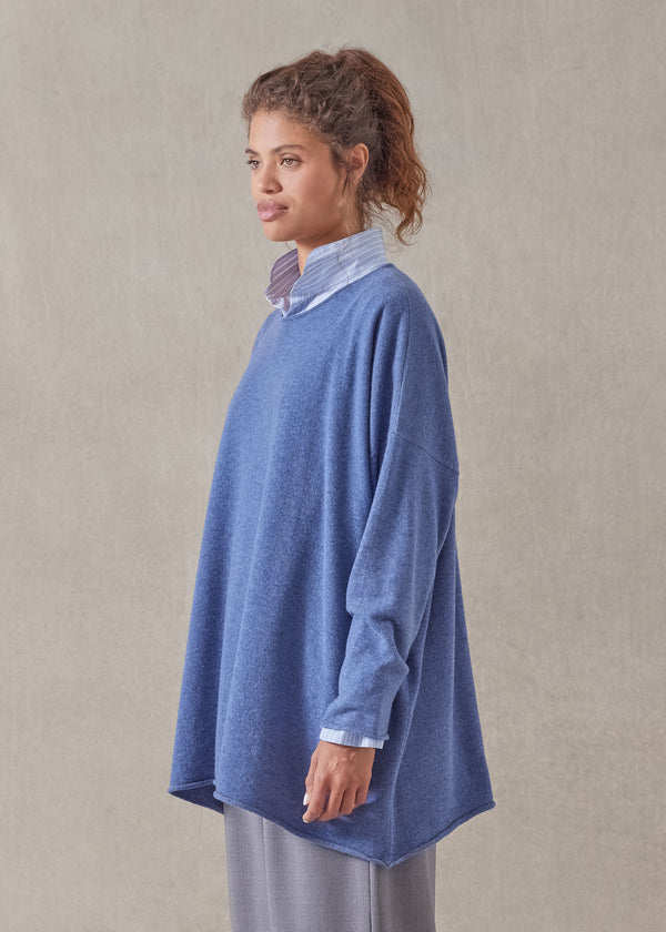 Eskandar Cashmere A-line Bateau Neck Sweater - Long