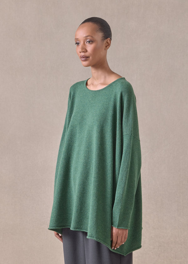 Eskandar Cashmere A-line Bateau Neck Sweater - Long