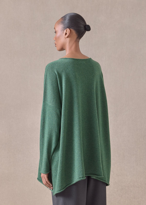 Eskandar Cashmere A-line Bateau Neck Sweater - Long