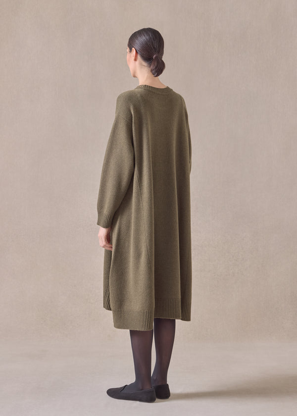 Eskandar Cashmere A-line Round Neck Dress