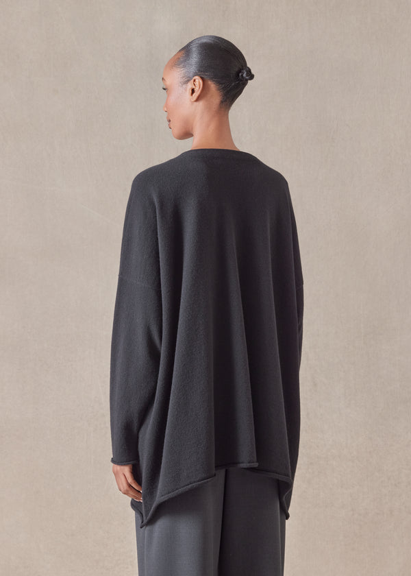 Eskandar Cashmere A-line V-neck Cardigan - Long