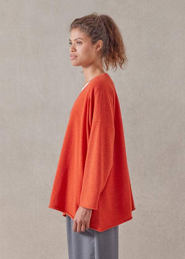 Eskandar Cashmere A-line V-neck Sweater - Long