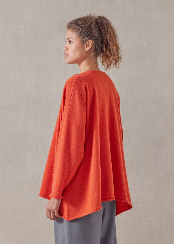 Eskandar Cashmere A-line V-neck Sweater - Long