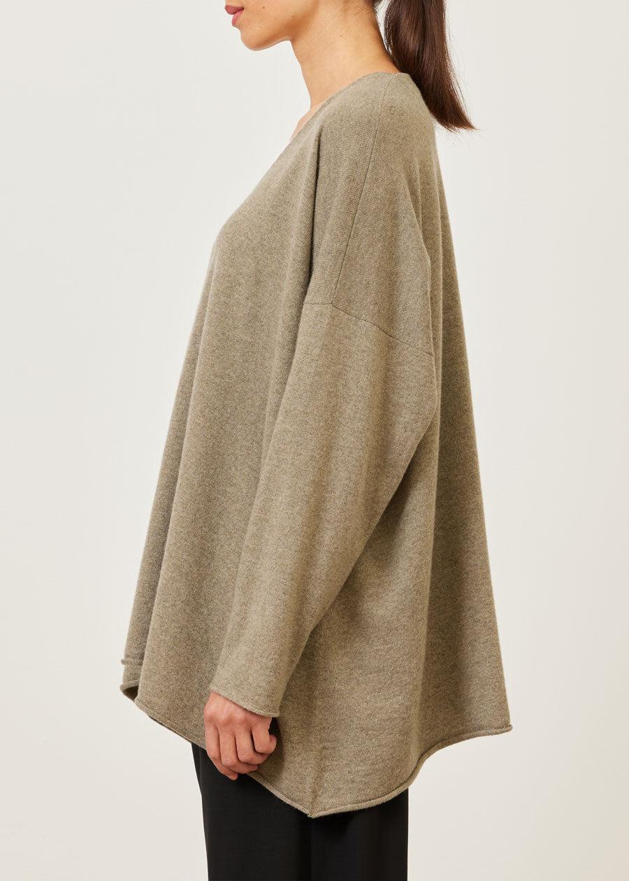 Eskandar Cashmere A-line V-neck Sweater - Long