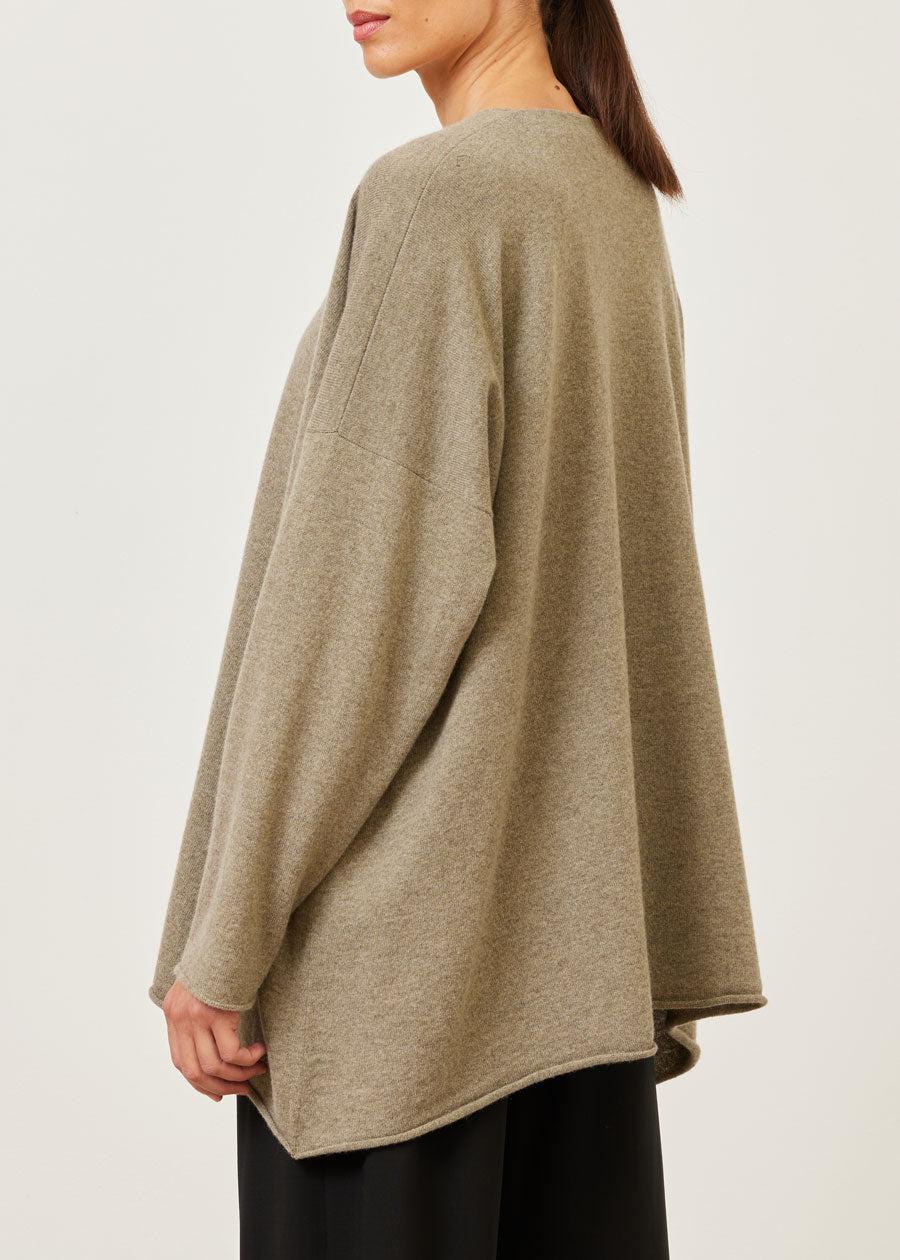 Eskandar Cashmere A-line V-neck Sweater - Long
