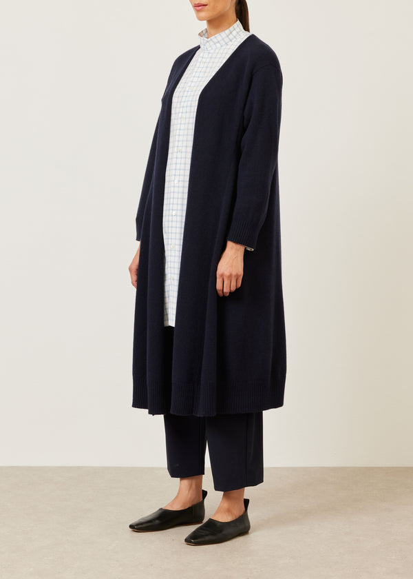 Eskandar Cashmere Knitted A-line Cardigan Coat