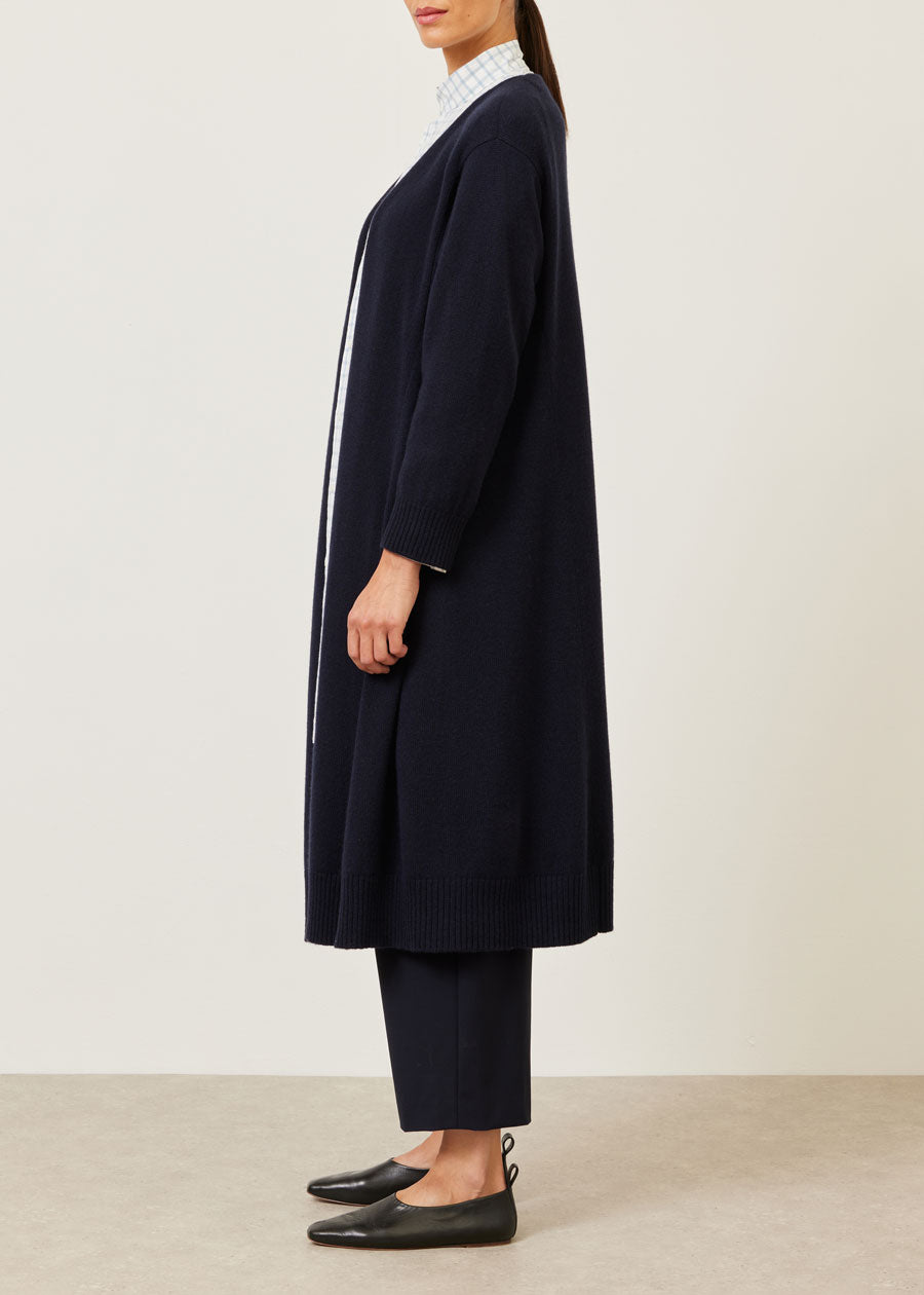 Eskandar Cashmere Knitted A-line Cardigan Coat