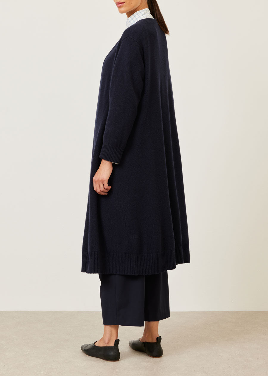 Eskandar Cashmere Knitted A-line Cardigan Coat