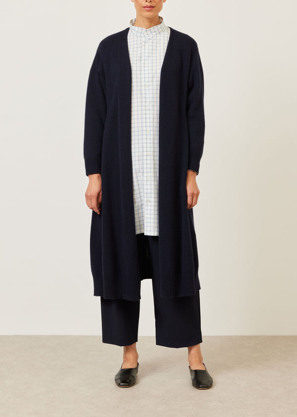 eskandar cashmere knitted a-line cardigan coat