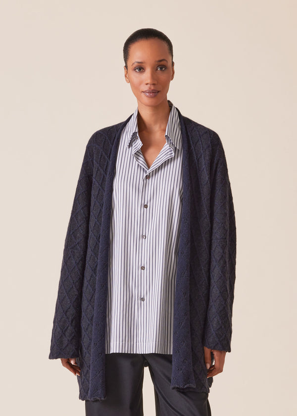 eskandar cashmere open cardigan - long