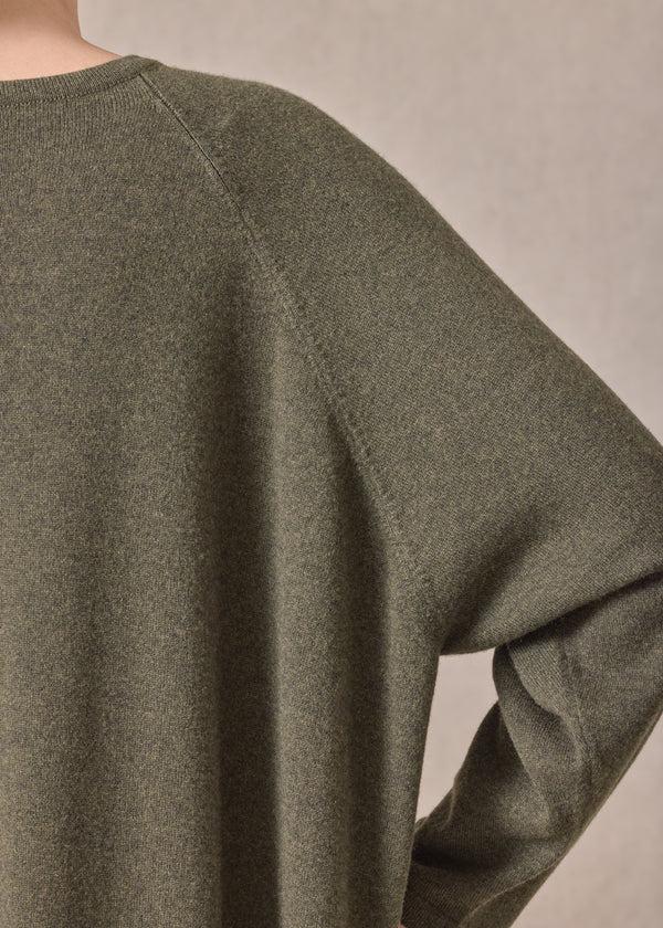 Eskandar Cashmere Raglan Sleeve Round Neck Dress