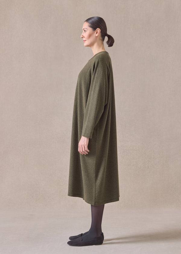 Eskandar Cashmere Raglan Sleeve Round Neck Dress