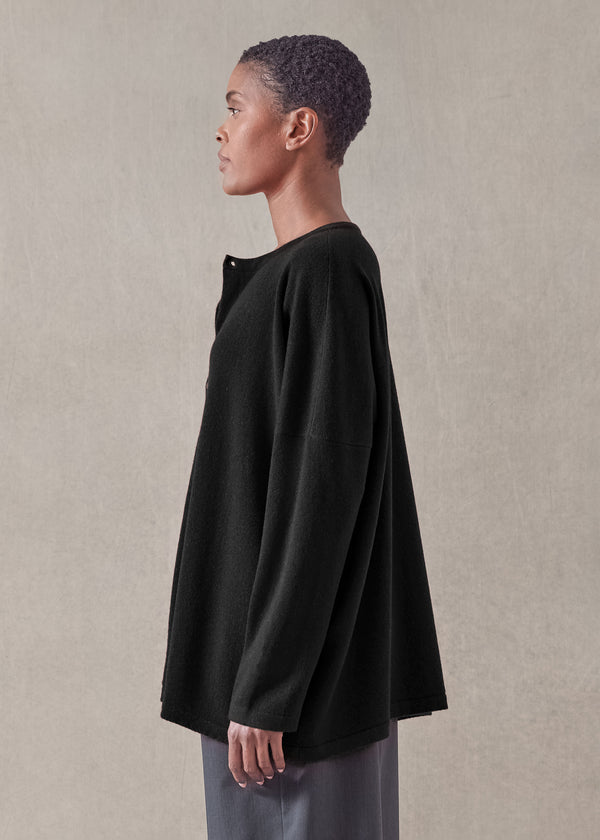 Eskandar Cashmere Slim Sleeve Cardigan - Mid Plus