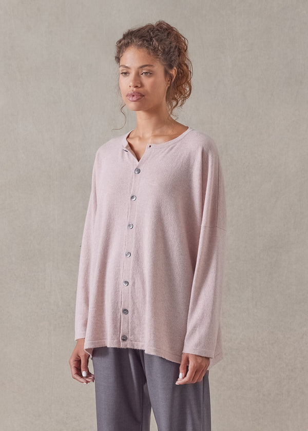 Eskandar Cashmere Slim Sleeve Cardigan - Mid Plus