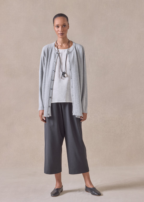 Eskandar Cashmere Slim Sleeve Cardigan - Mid Plus