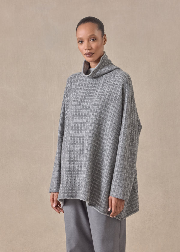 Eskandar Cashmere Slim Sleeve Funnel Neck - Long