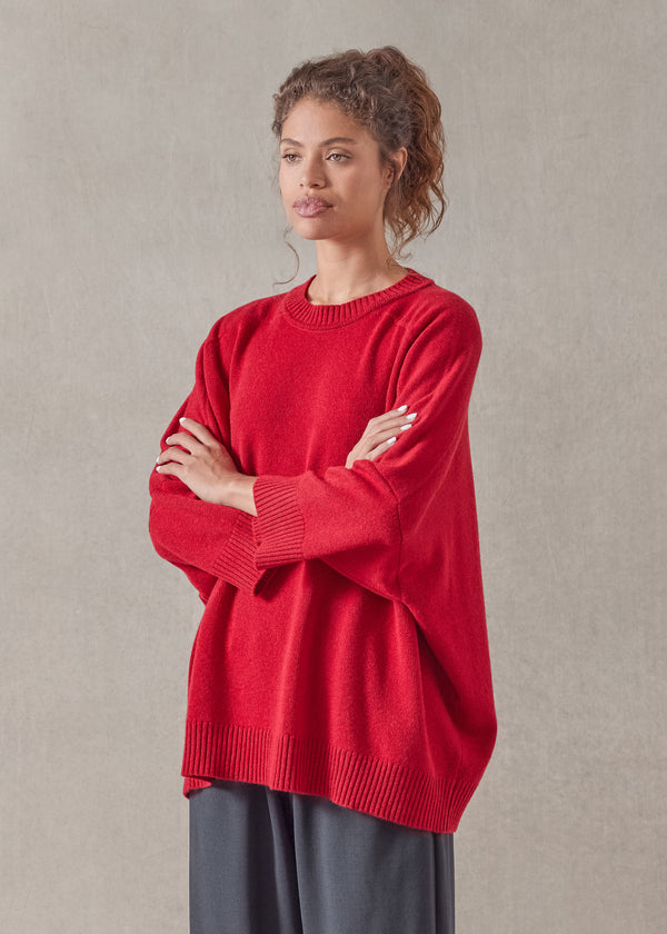 Eskandar Cashmere Sloped Shoulder Round Neck - Long