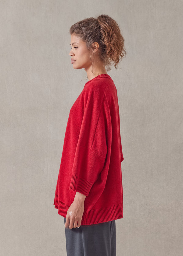 Eskandar Cashmere Sloped Shoulder Round Neck - Long