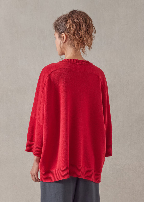 Eskandar Cashmere Sloped Shoulder Round Neck - Long
