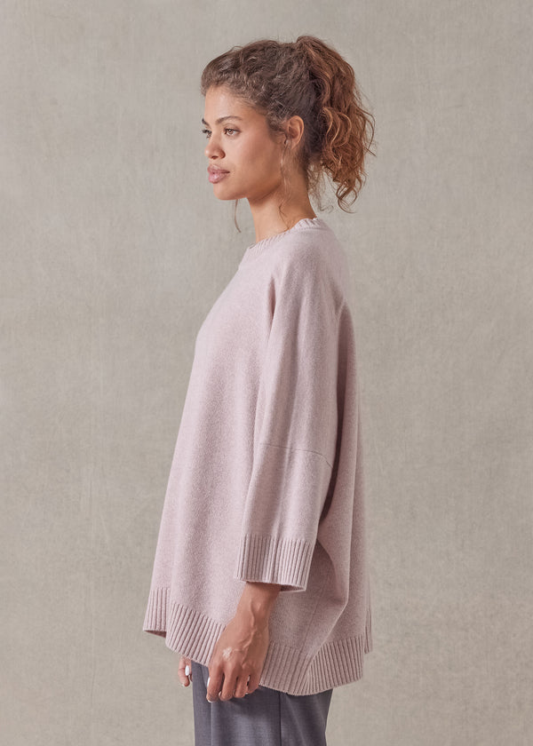 Eskandar Cashmere Sloped Shoulder Round Neck - Long