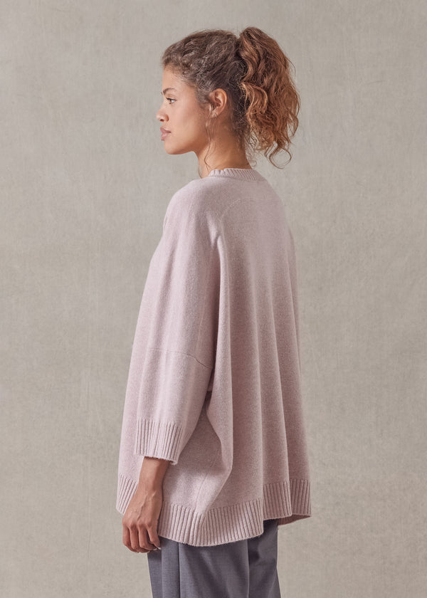 Eskandar Cashmere Sloped Shoulder Round Neck - Long