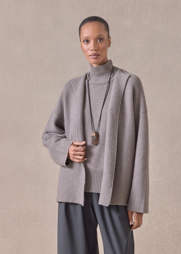 eskandar cashmere small jacket coat cardigan- short