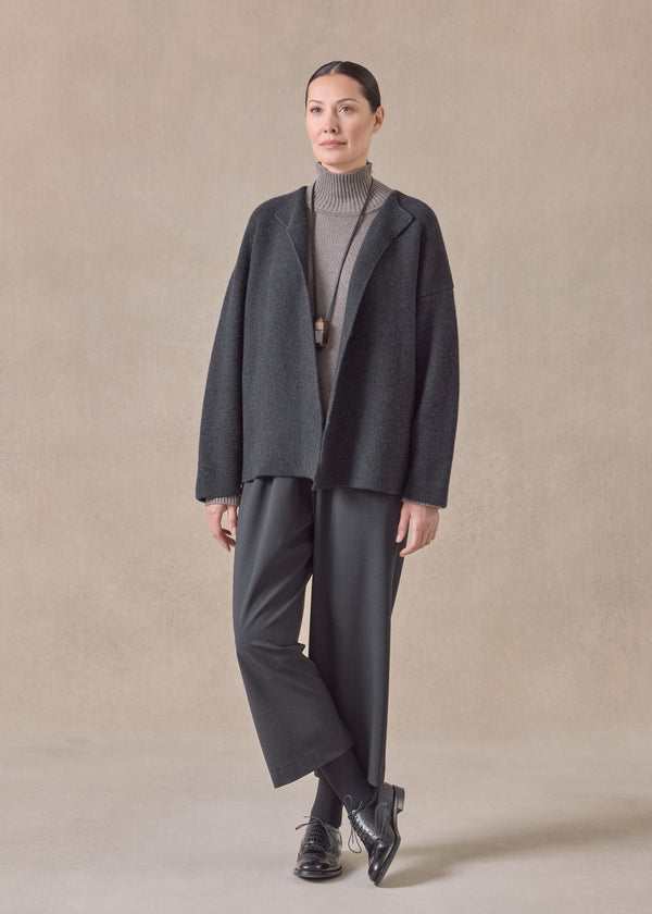 eskandar cashmere small jacket coat cardigan- short