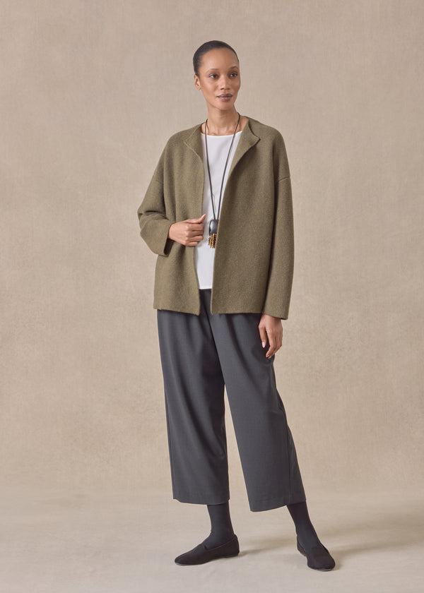 eskandar cashmere small jacket coat cardigan- short