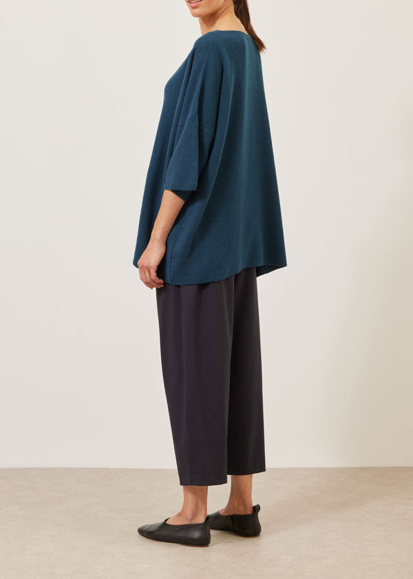 Eskandar Cashmere Square 3/4 Sleeve Sweater - Long