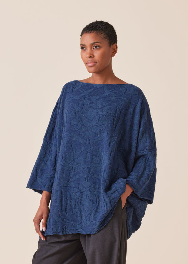 eskandar cashmere square 3/4 sleeve sweater - long