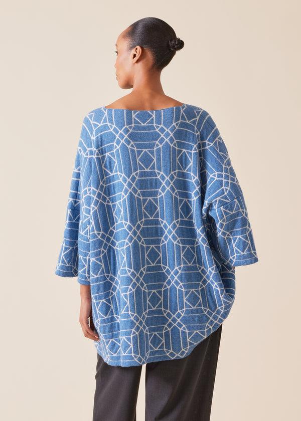 Eskandar Cashmere Square 3/4 Sleeve Sweater - Long