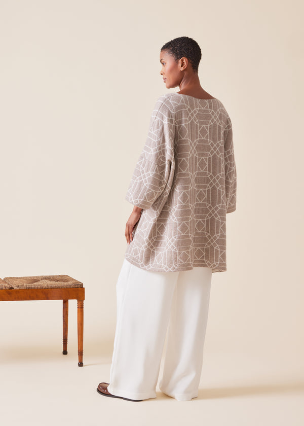 Eskandar Cashmere Square 3/4 Sleeve Sweater - Long