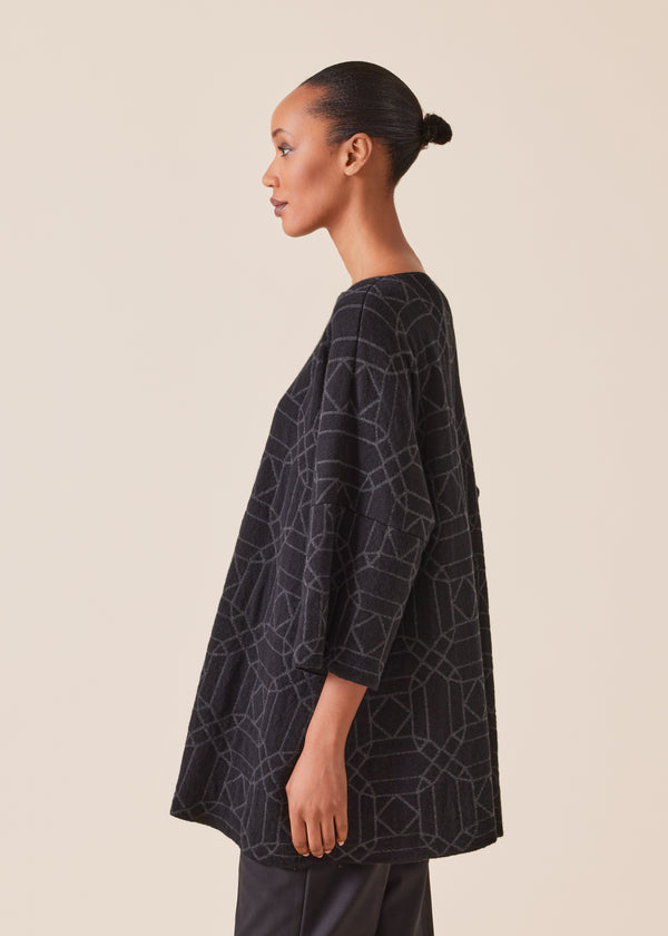 Eskandar Cashmere Square 3/4 Sleeve Sweater - Long