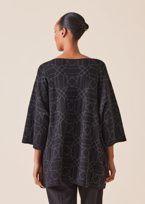 Eskandar Cashmere Square 3/4 Sleeve Sweater - Long