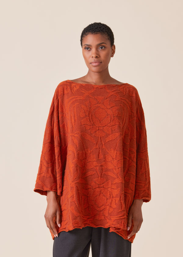 eskandar cashmere square 3/4 sleeve sweater - long