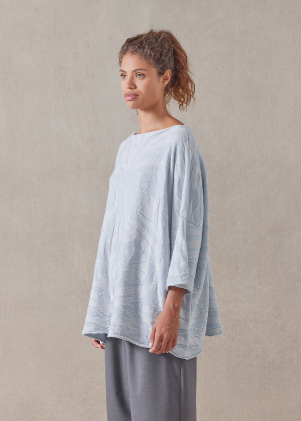 Eskandar Cashmere Square 3/4 Sleeve Top - Long