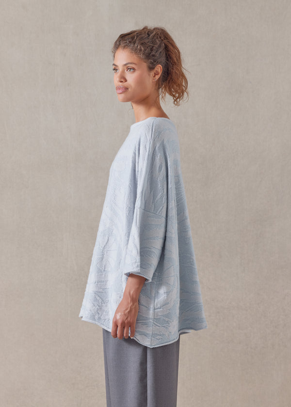 Eskandar Cashmere Square 3/4 Sleeve Top - Long