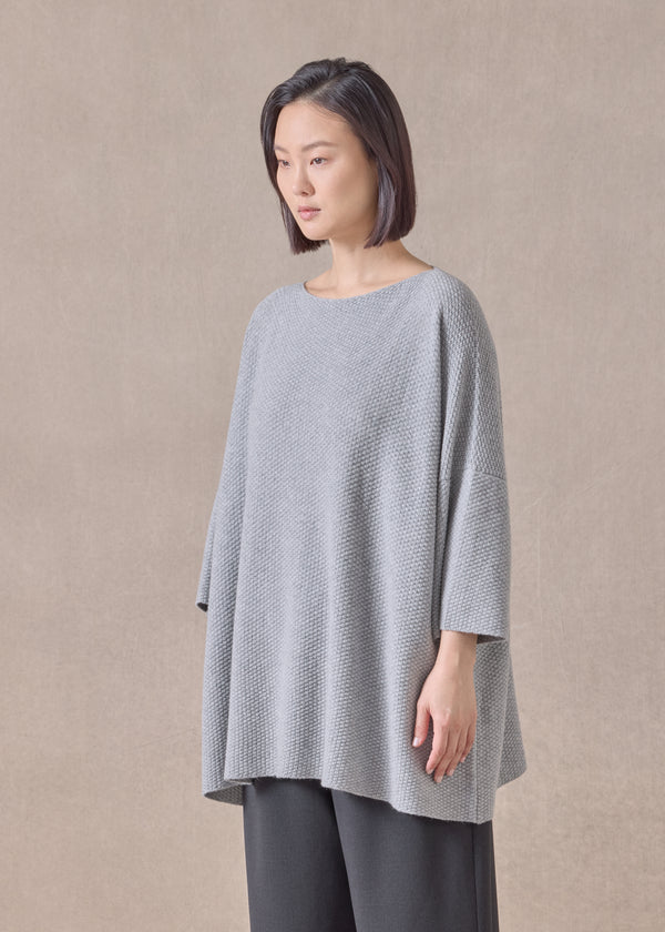 Eskandar Cashmere Square 3/4 Sleeve Top - Long