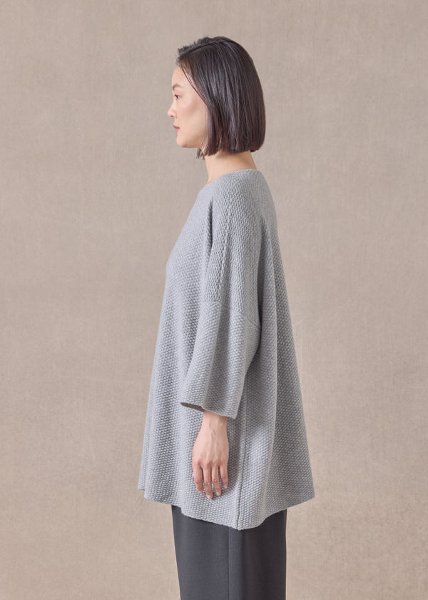 Eskandar Cashmere Square 3/4 Sleeve Top - Long