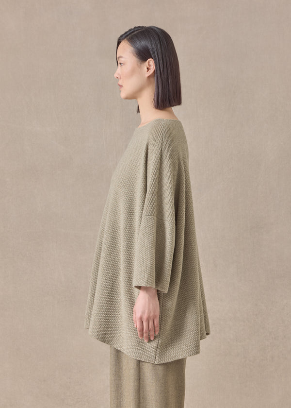 Eskandar Cashmere Square 3/4 Sleeve Top - Long