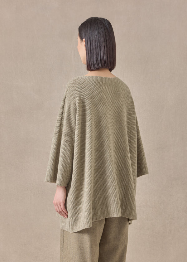 Eskandar Cashmere Square 3/4 Sleeve Top - Long