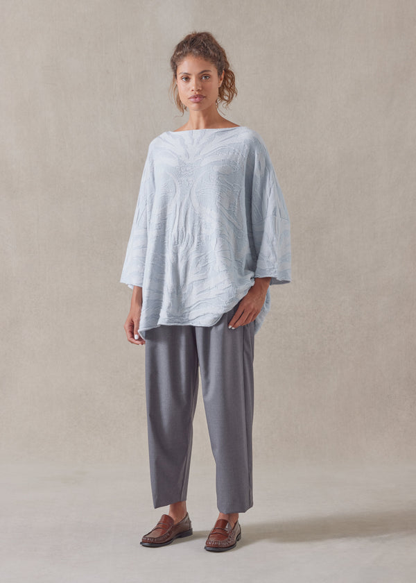eskandar cashmere square 3/4 sleeve top - long