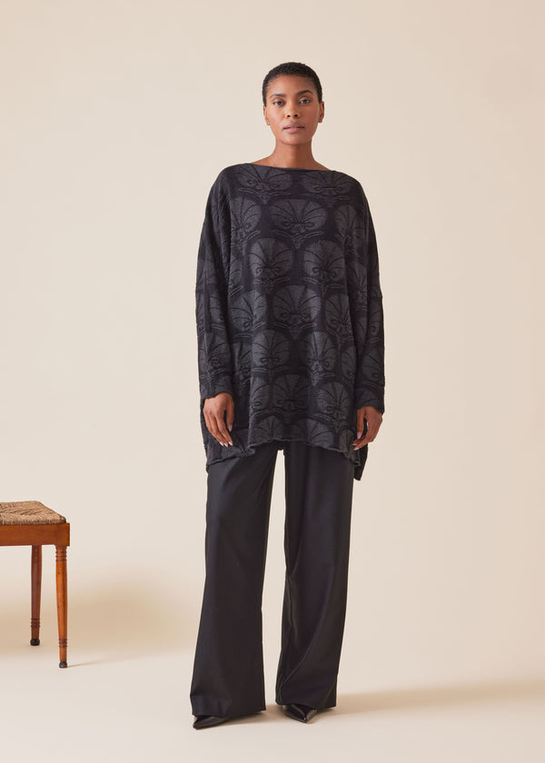 eskandar cashmere square slim sleeve sweater - long