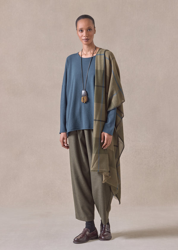 Eskandar Cashmere Tartan Check Scarf